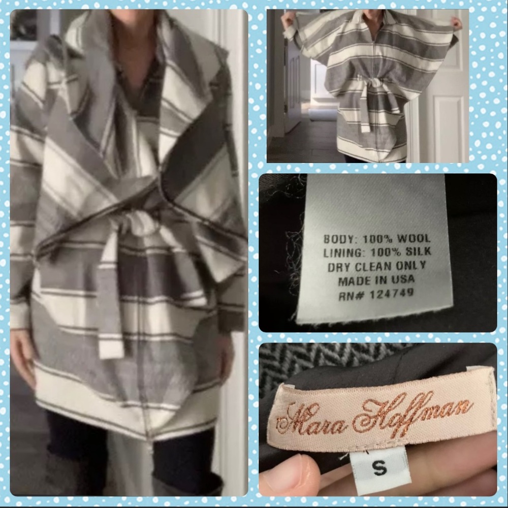 Mara Hoffman Belted Striped Wool & Silk Coat - S